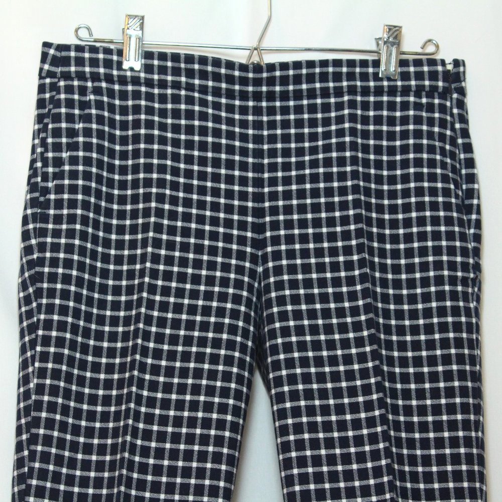 J Crew Navy & White Gingham Martie Pant